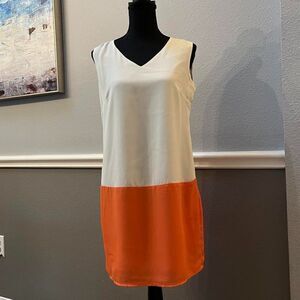 Jaye.e.Short orange and white A-line  sleeve dress size S